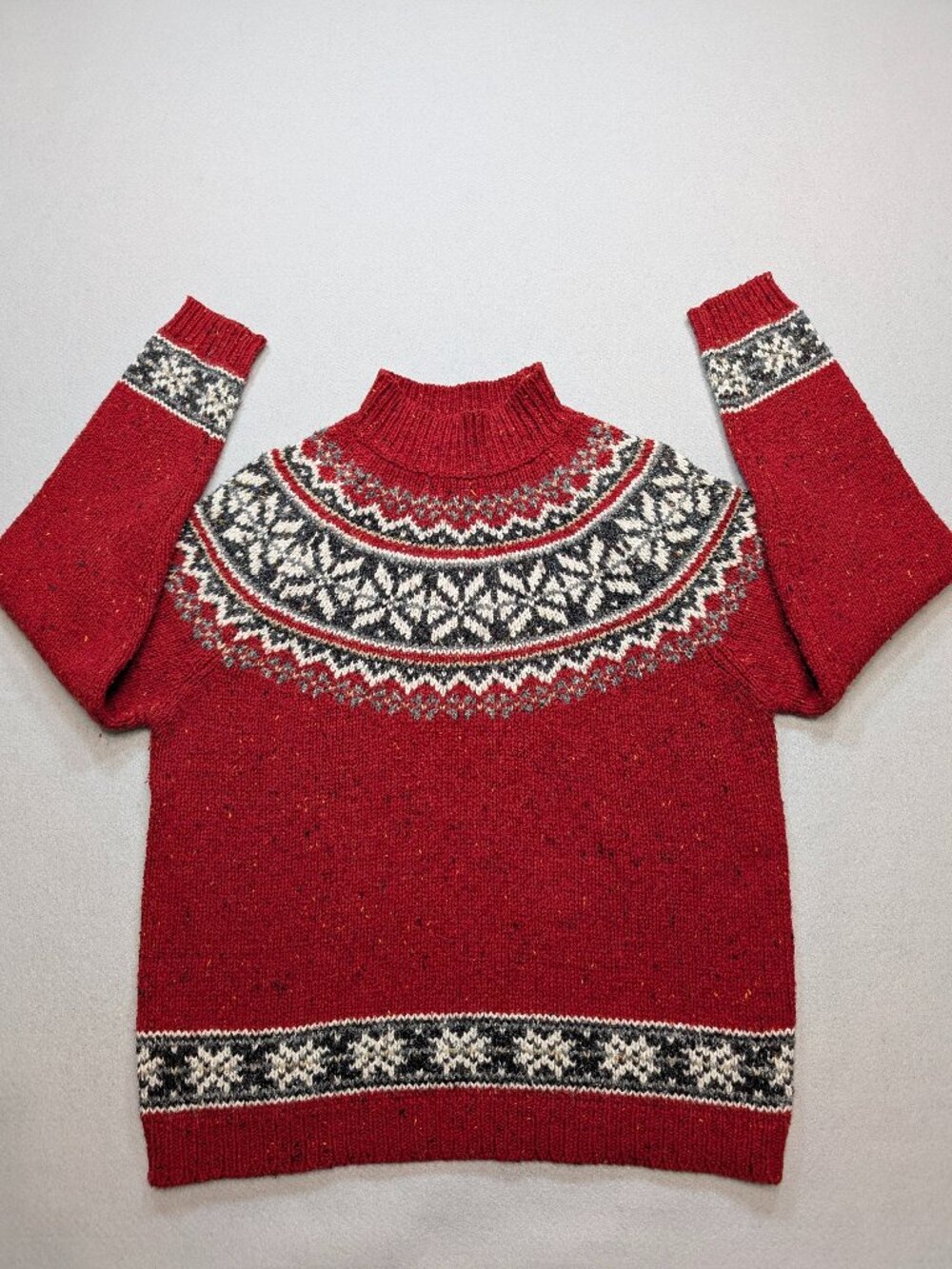 Vintage Just Design Red Fair Isle Nordic Snowflake Sweater M